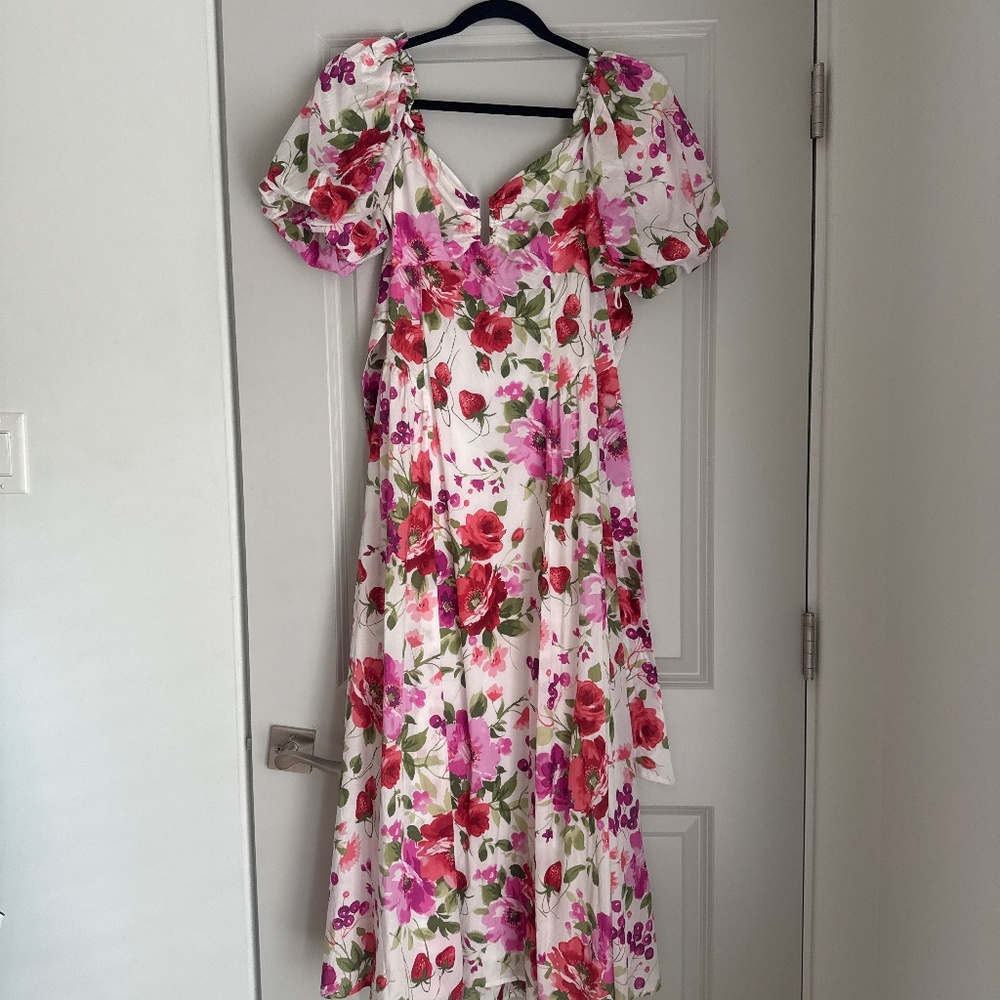 Abercrombie and fitch floral drama puff sleeve maxi dress-size small